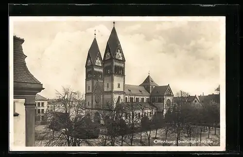 AK Offenburg, Blick auf die Dreifaltigkeitskirche