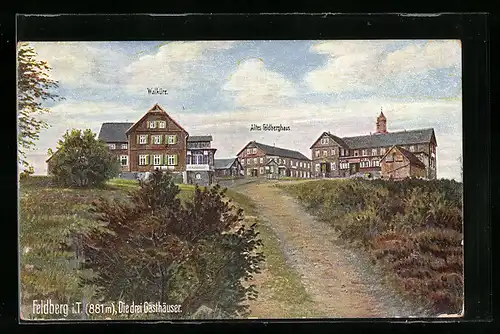 AK Feldberg i. T., Gasthaus Walküre und Altes Feldberghaus