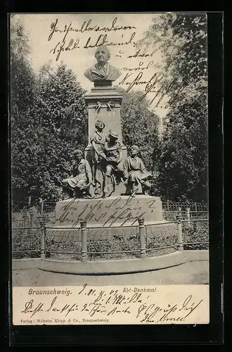 AK Braunschweig, Abt-Denkmal im Park