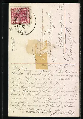 AK Mühlberg /Th., Strassenpartie mit Mühlburg