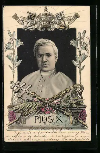 Künstler-AK Papst Pius X. im Portrait