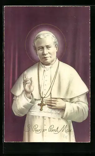 AK Papst Pius X. in frommer Haltung