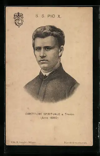 AK Papst Pius X. als junger Mann