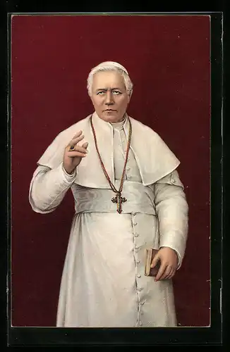 AK Papst Pius X. mit Buch und erhobener Hand