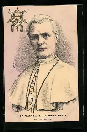 Künstler-AK Porträt von Papst Pius X. 1903