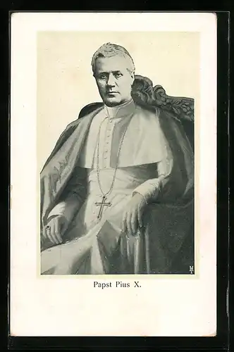 AK Papst Pius X. auf dem heiligen Stuhl