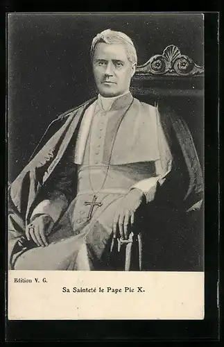 AK Papst Pius X. im Talar