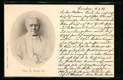 AK Pius X. Pont. M., Portrait