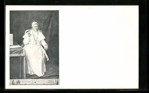 AK Papst Pius X., Portrait auf einem Stuhl