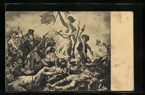 Künstler-AK Die Freiheit für das Volk, Delacroix