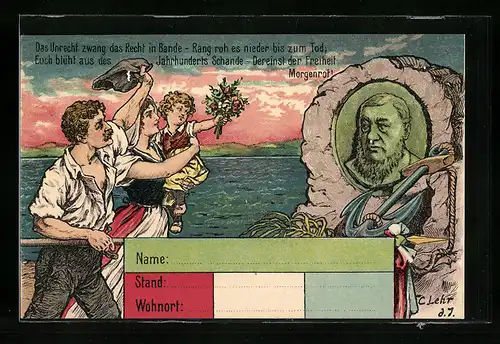 Künstler-AK Arthur Thiele unsign.: Familie huldigt Präsident Krüger von Südafrika, Burenkrieg