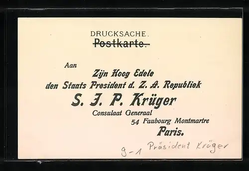 Künstler-AK Arthur Thiele unsign.: Familie huldigt Präsident Krüger von Südafrika, Burenkrieg