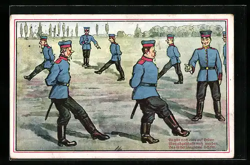 AK Soldaten beim Marschieren, 1. Weltkrieg