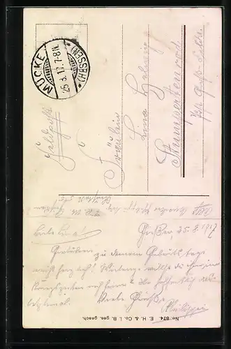 AK Soldat in Uniform mit Brief, Geburtstagsgruss, 1. Weltkrieg