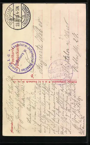 AK Soldaten lesen einen Anschlag am Baum, 1. Weltkrieg