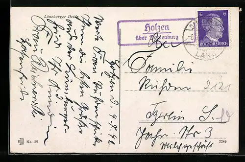 AK Landpoststempel Holzen über Dahlenburg