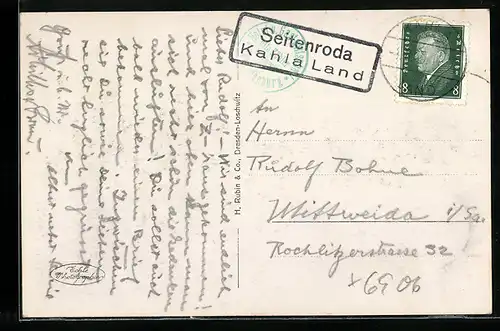 AK Landpoststempel Seitenroda Kahla Land