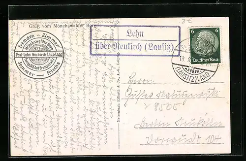 AK Landpoststempel Lehn über Neukirch (Lausitz)