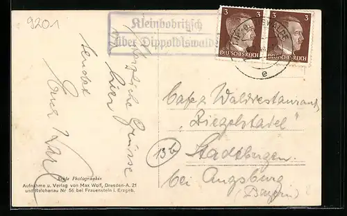 AK Landpoststempel Kleinbobritzsch über Dippoldiswalde