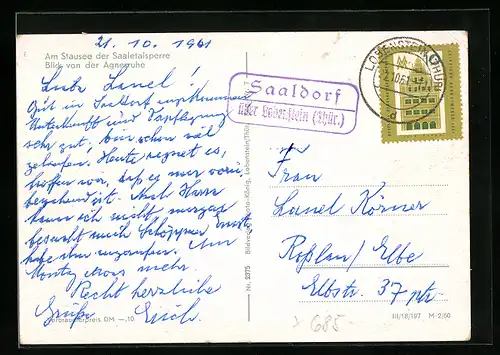 AK Landpoststempel Saaldorf über Lobenstein /Thür.