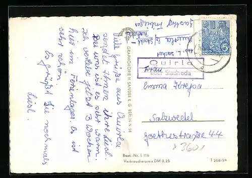 AK Landpoststempel Quirla über Stadtroda