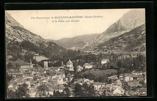 AK Maulèon-Barousse, Vue Panoramique, La Vallée vers Troubat