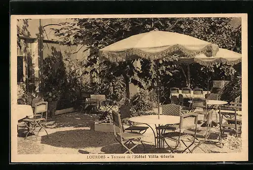 AK Lourdes, Terrasse de l`Hôtel Villa Gloria