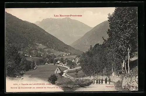 AK Lesponne, Près Bagneres, Route de Chiroulet au Dessus du Village de Lesponne