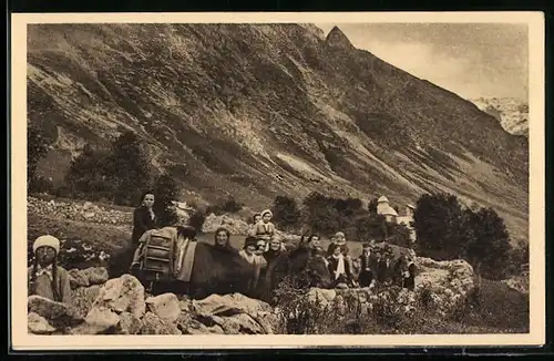 AK Héas, Pèlerins de Héas, Gedre et Gavarnie