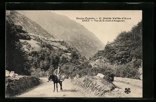 AK Eget, vue de la route d'Aragnouet