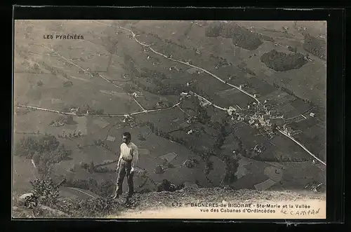 AK Bagnères-de-Bigorre, Ste-Marie et la Vallee vue des Cabanes d`Ordincedes