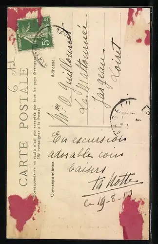 AK Sazos, l'église, Kinder vor Kirche