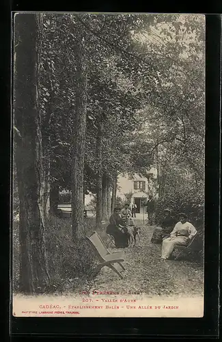 AK Cadéac, Établissement Balès, Une allée du jardin