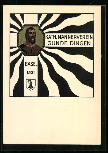 AK Basel, Kath. Männerverein Gundeldingen, Fahnenweihe 26. April 1931