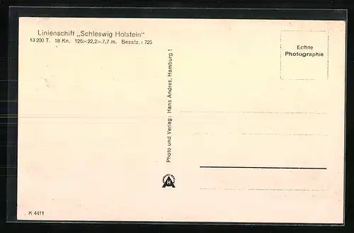 AK Linienschiff Schleswig Holstein, 