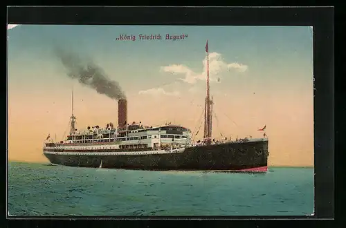 AK Passagierschiff König Friedrich August des HAPAG-Seeräderdienstes auf hoher See