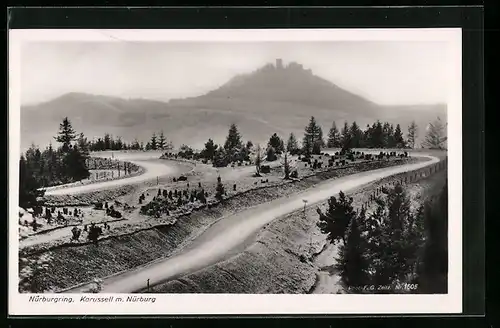 AK Nürburgring, Karussell mit Nürburg, Autorennen