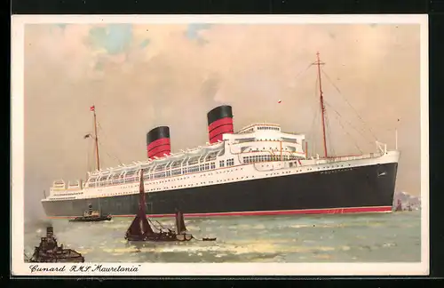 AK Cunard RMS Mauretania, Passagierschiff