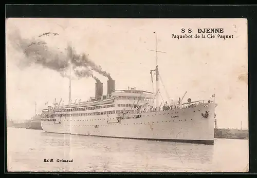 AK Passagierschiff SS Djenne, Paquebot de la Cie Paquet