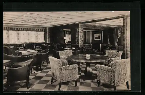 AK Dampfer Albert Ballin, Rauchsalon 1.