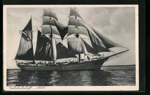 AK Segelschulschiff Niobe auf See