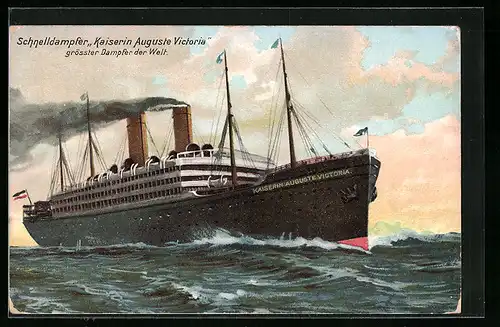 Künstler-AK Schnelldampfer Kaiserin Auguste Victoria