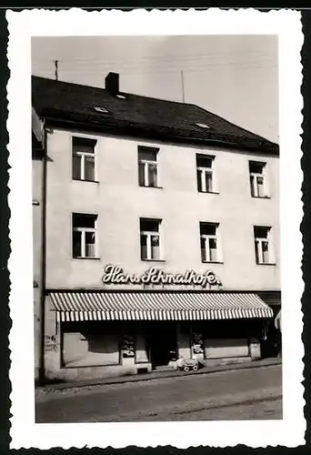 Fotografie unbekannter Fotograf, Ansicht Pegnitz, Ladengeschäft Hans Schmalhofer