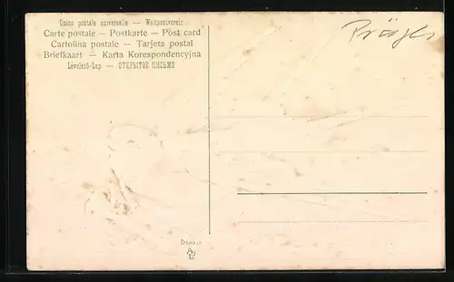 AK Schwalbe mit Fackel im Schnabel