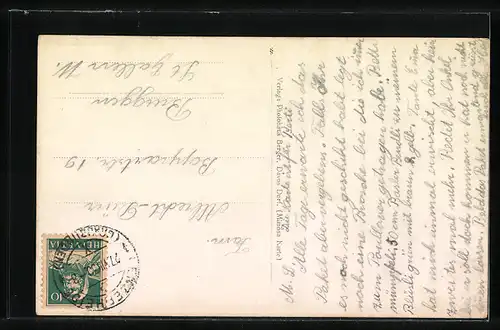 AK Katzenwelpen vor einer Katzenbox