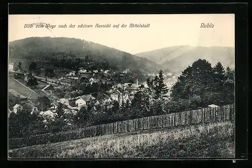 AK Ruhla, Blick vom Wege nach der schönen Aussicht auf die Mittelstadt