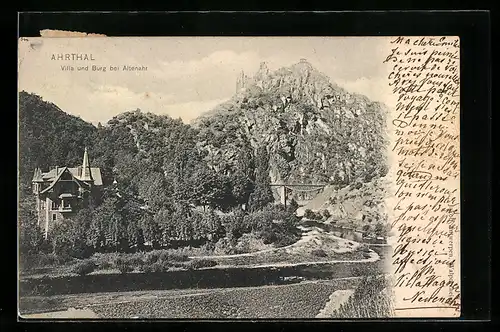 AK Altenahr, Villa und Burg im Ahrthal