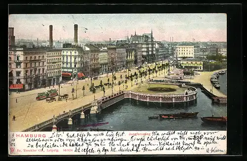 AK Hamburg-Neustadt, Jungfernstieg, Anlegeplatz der Alsterboote