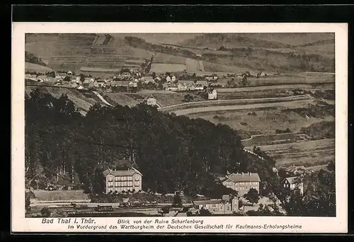 AK Bad Thal, Ortsansicht von der Ruine Scharfenburg