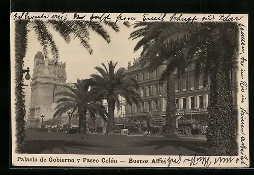 AK Buenos Aires, Palacio de Gobierno y Paseo Colón